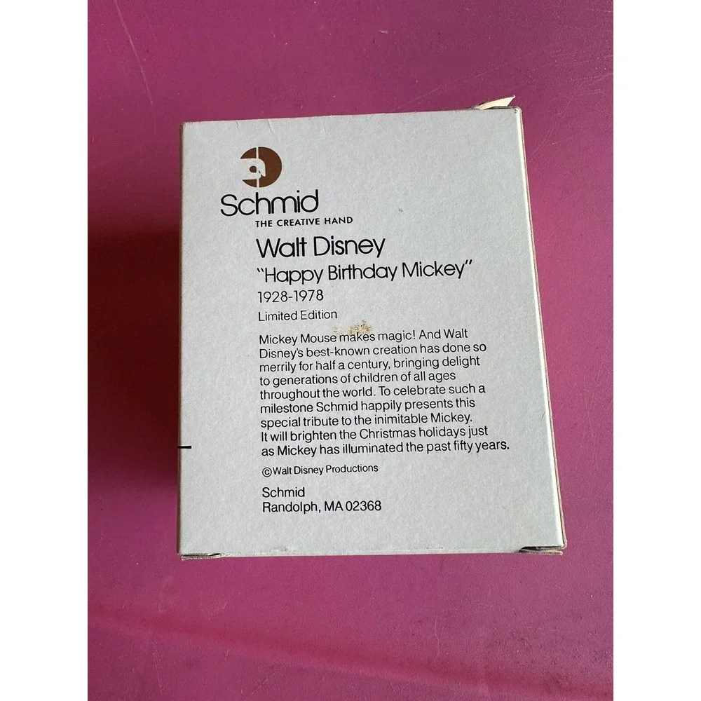 Vintage Disney Happy‎ 60th Birthday Mickey  Christmas Ornament   1988 Schmid